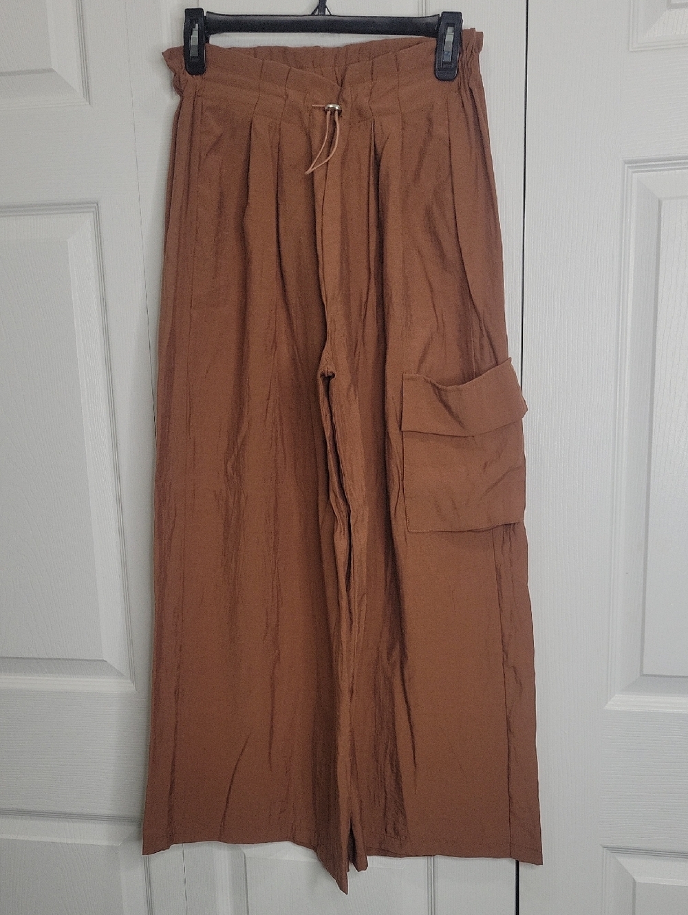 Anthropologie Women's Cropped Cargo Wide-Leg Pants in Brown Size XS